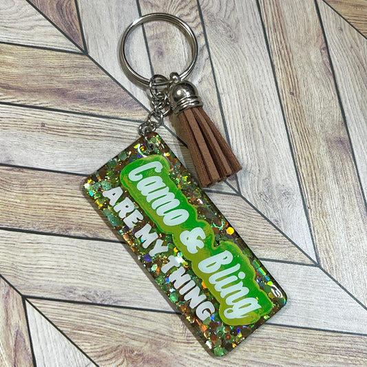 Camo & Bling Are My Thing Keychain