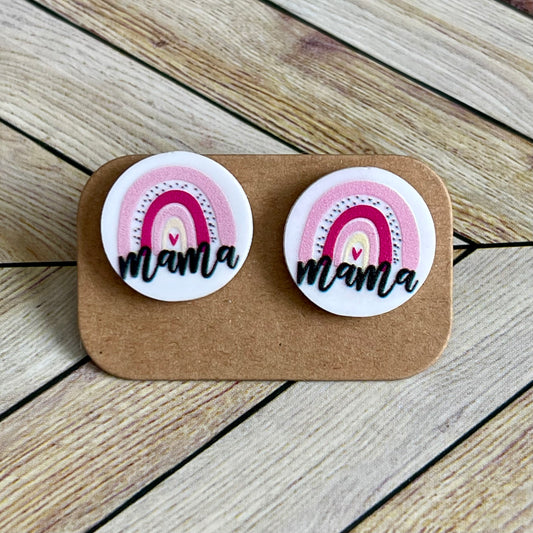 Mama Pink Rainbow Studs