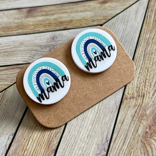 Mama Blue Rainbow Studs